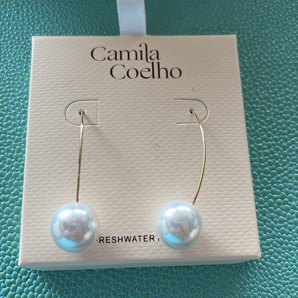 Camila Coelho Gold Freshwater Pearl Earrings - Picture 4 of 4